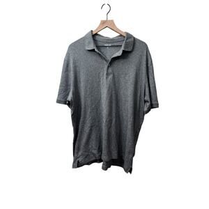 Lands End Mens Short Sleeve Traditional Fit Polo Shirt Gray Size XL